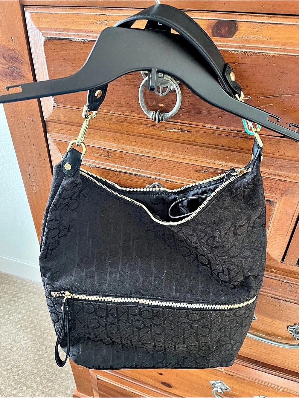 Calvin Klein Monogram Shoulder Bag in Black NWOT